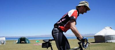 Bryan Crosland Cycling on the  tour with redspokes